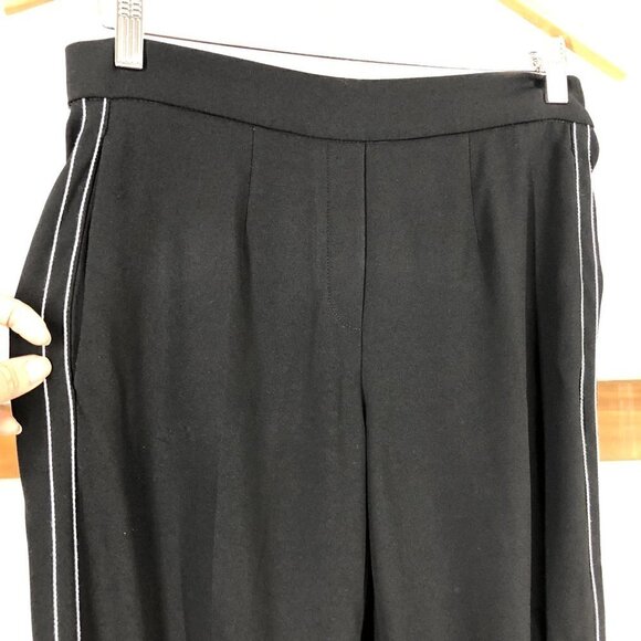 Aritzia BABATON Conan Black White Stitch Stripe‎ Slim Cropped Trousers Sz 6 - Picture 3 of 13